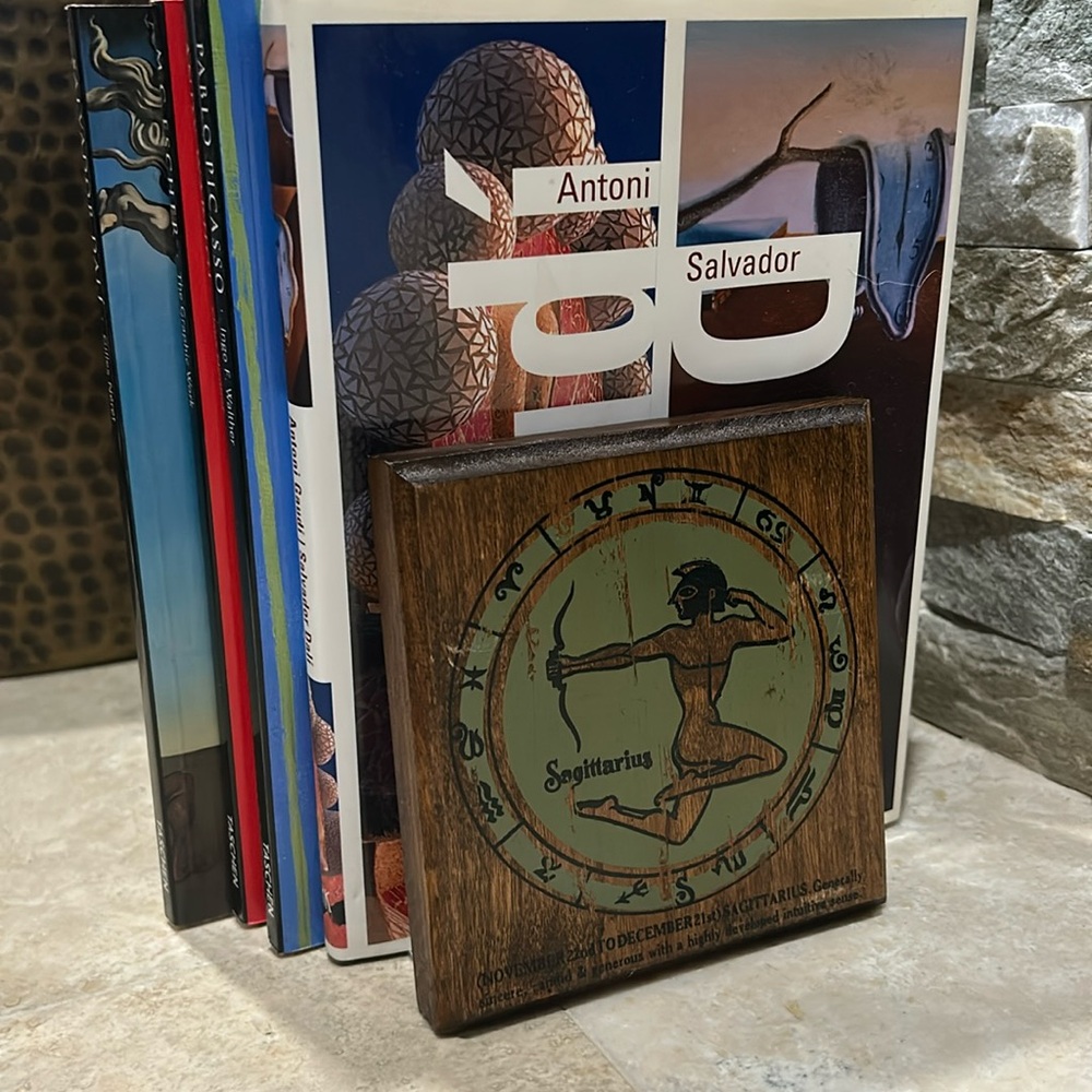 Vintage Handmade Astrology Sagittarius Bookend